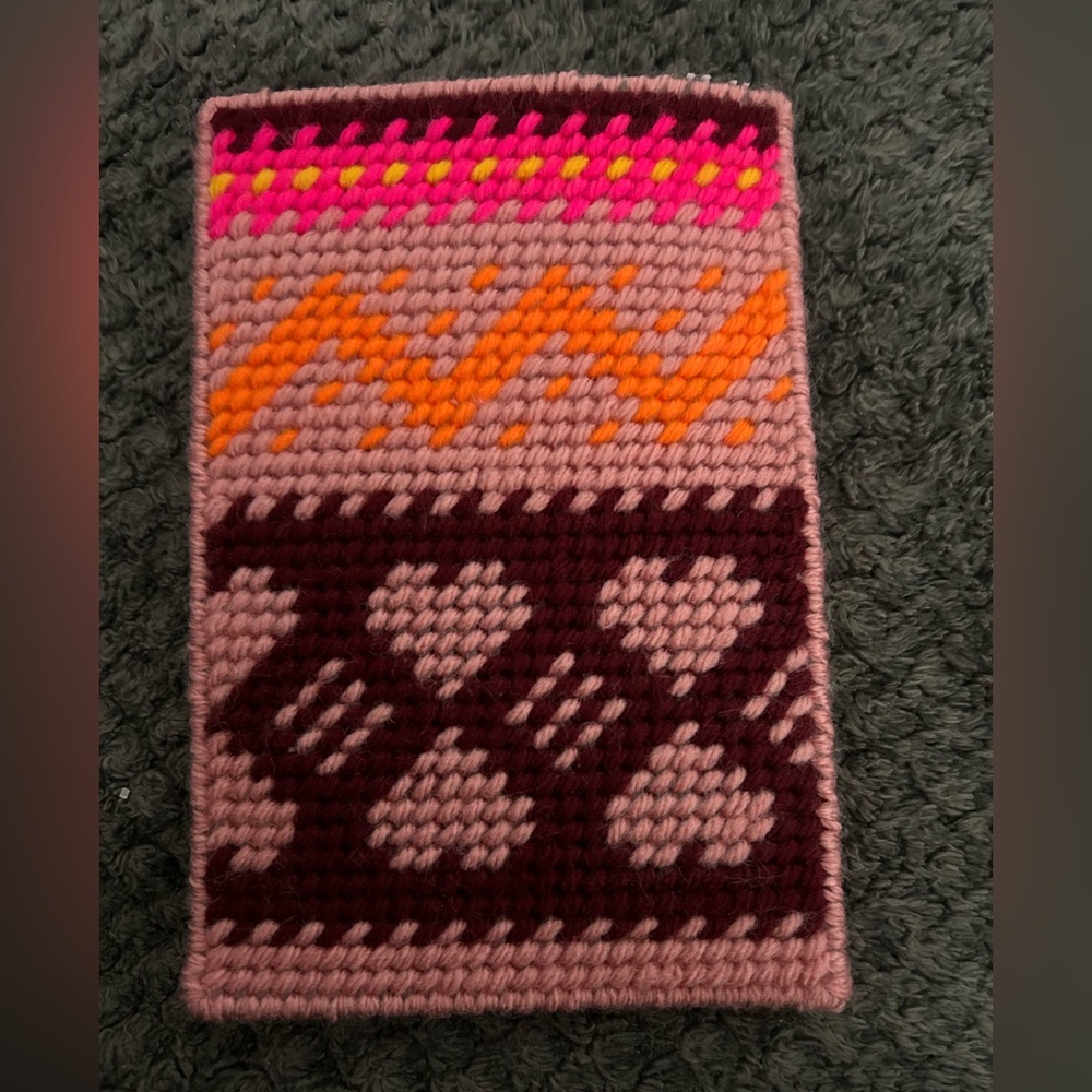 Handcrafted Pink, Maroon, Orange eyeglasses case